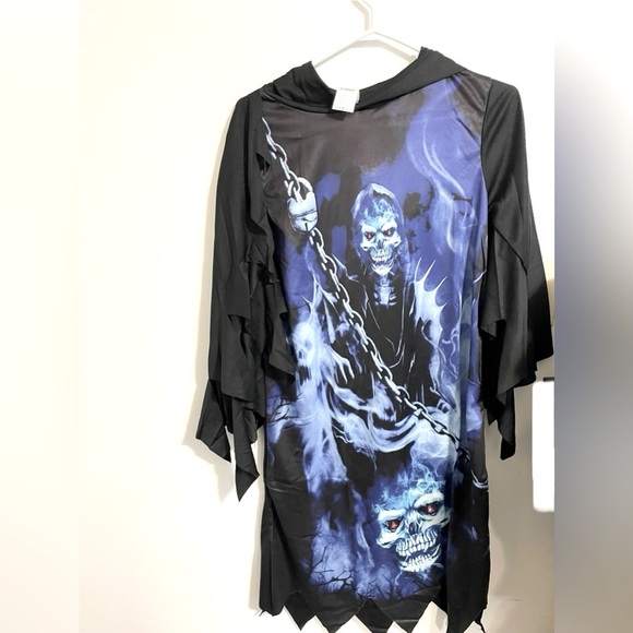 Wizard land Sz 8-10 yrs old Boy's kids Grim Reaper costume - Picture 7 of 11